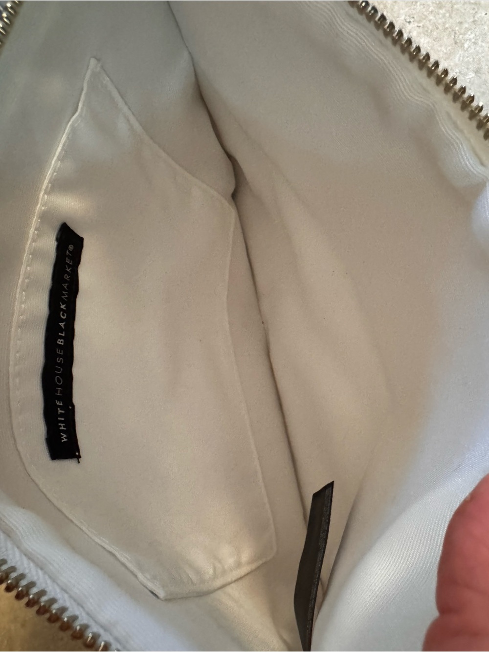 White House/Black Market hydrangea wristlet clutch with silver stud details - Picture 5 of 6